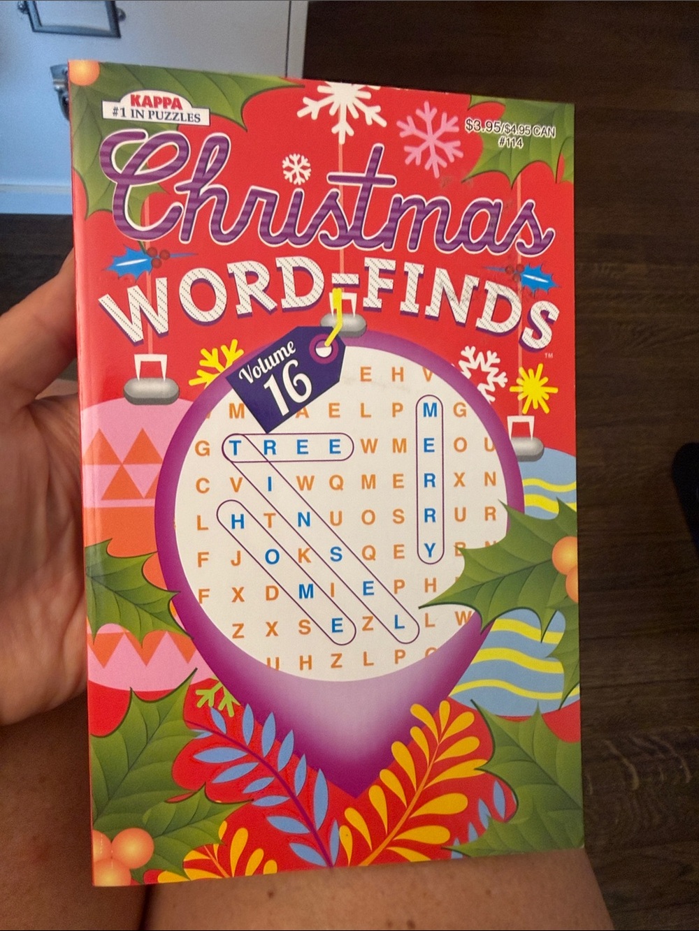Kappa Christmas Word-Finds Puzzle Book - Red & Purple Accents